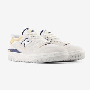 New Balance 550 Sea Salt with NB Navy and Raw Sugar